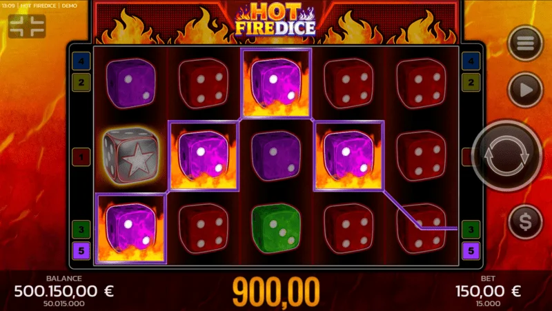 Hot Fire Dice - ベースゲームと拡大するFire Blazeシンボル