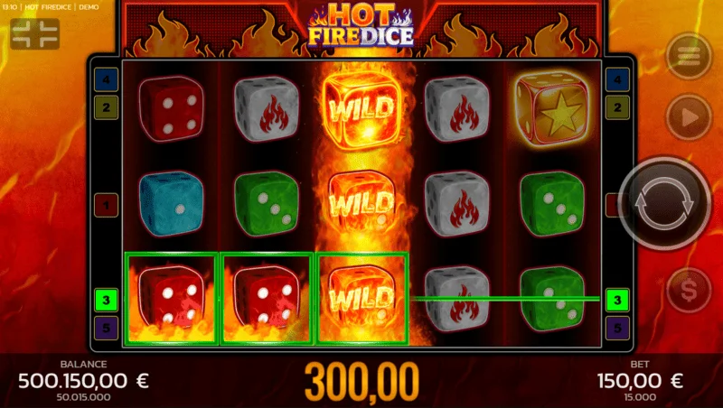 Hot Fire Dice - Random Wildsで大勝利